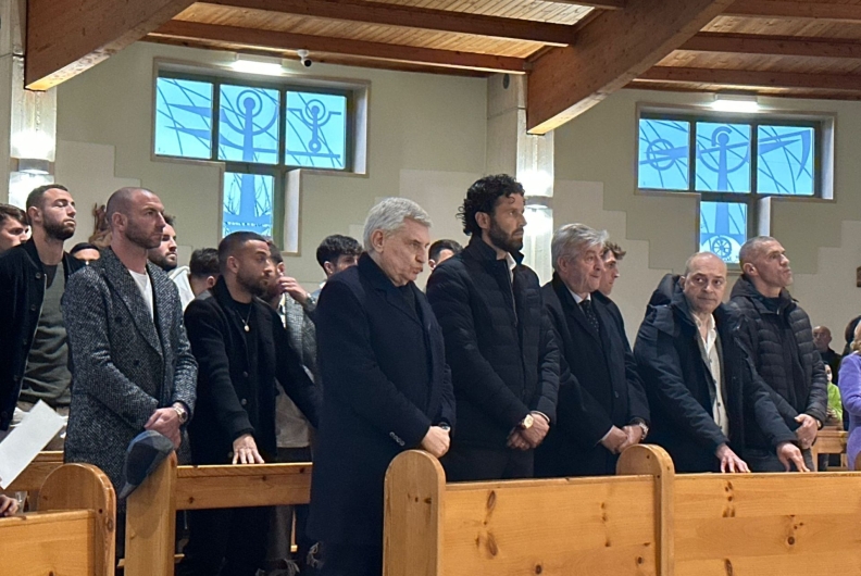 A SANTA MARIA GORETTI LA MESSA DI PASQUA DEL FROSINONE